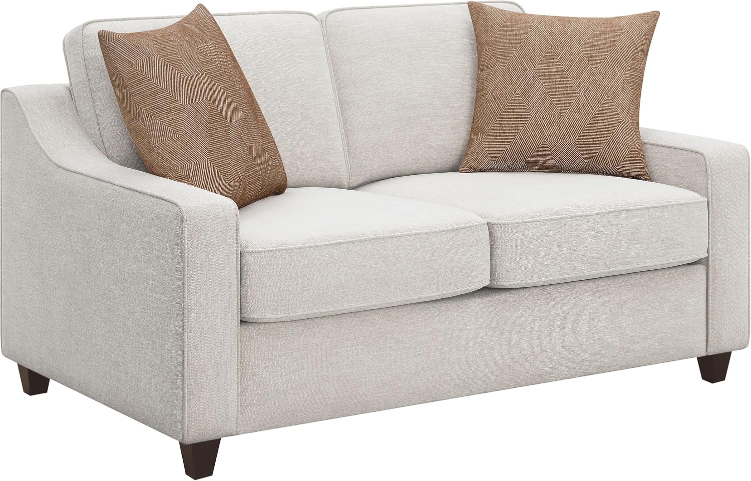 Coaster Home Furnishings - Christine - 2-Piece Woven Chenille Upholstered Sofa and Loveseat Set with Sloped Arms - Transitional - Living Room - Beige - 552061-S2