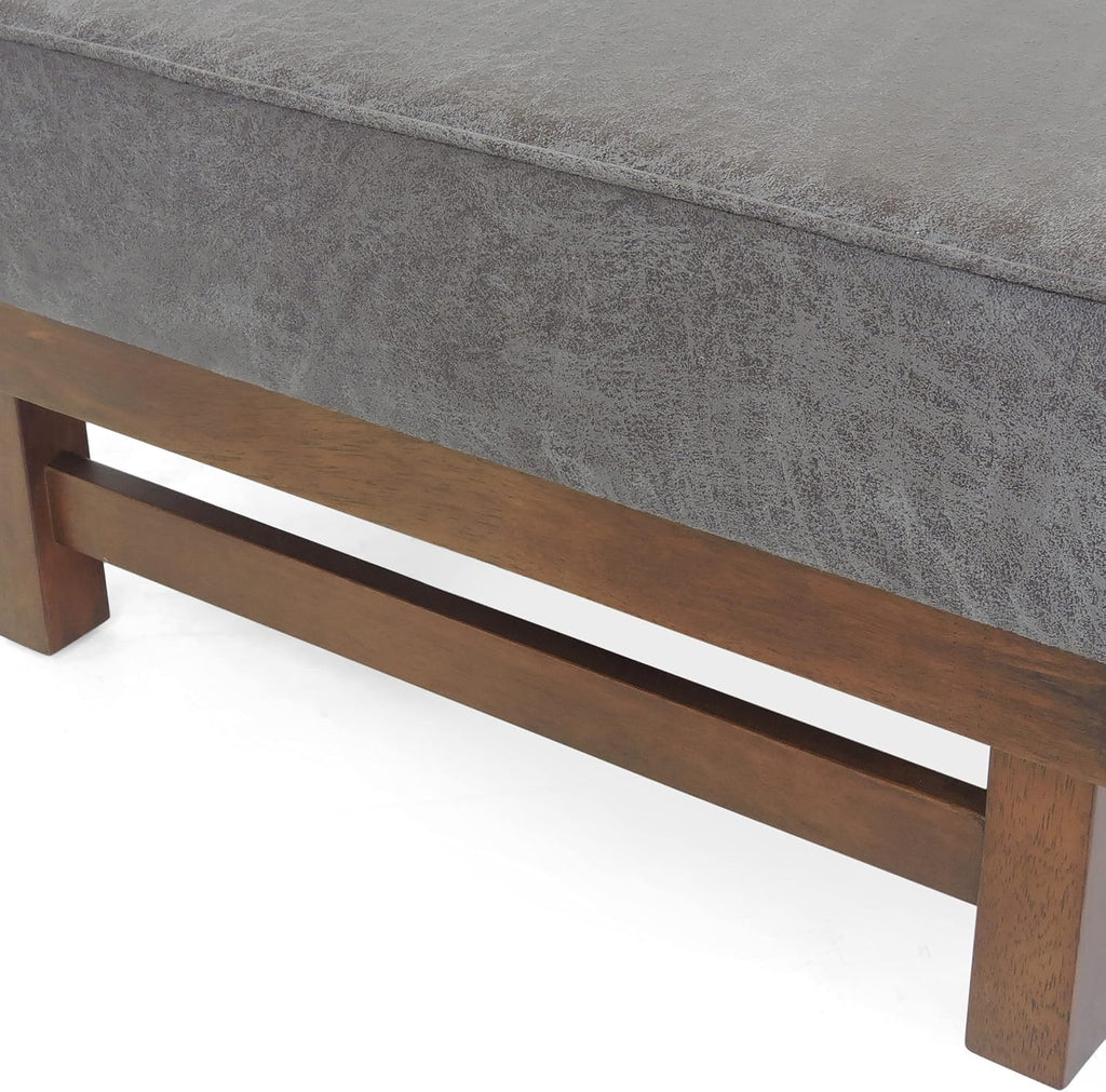 Christopher Knight Home Hillman Cocktail Ottoman, Slate + Walnut