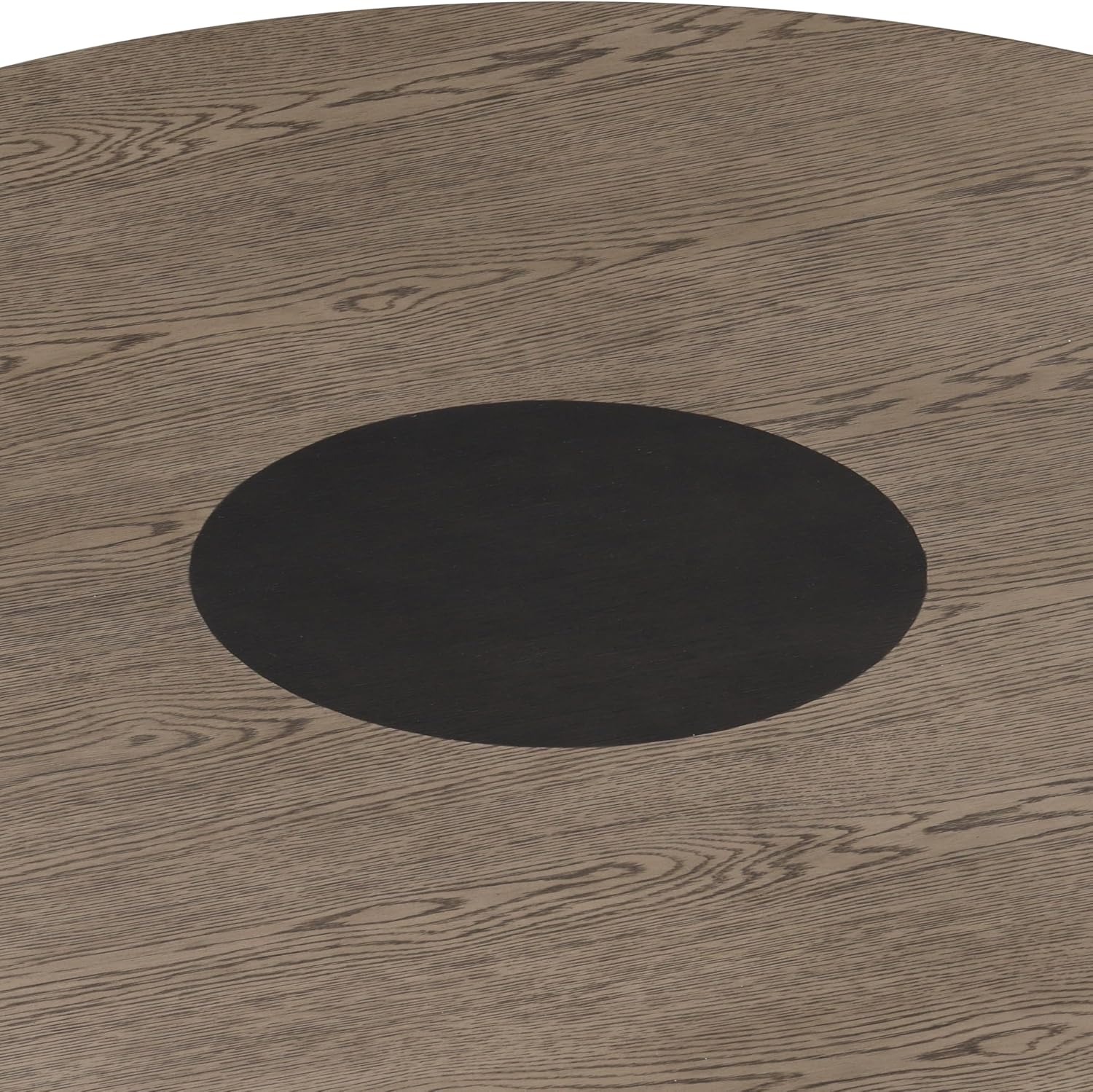 Furniture of America Demi Modern Solid Wood 54-inch Round Dining Table with Cone-Shaped Pedestal Base, Two-Tone Design, Seats up to 4, for Home Kitchen, Living Room, Dinettes, Rustic Oak/Dark Walnut
