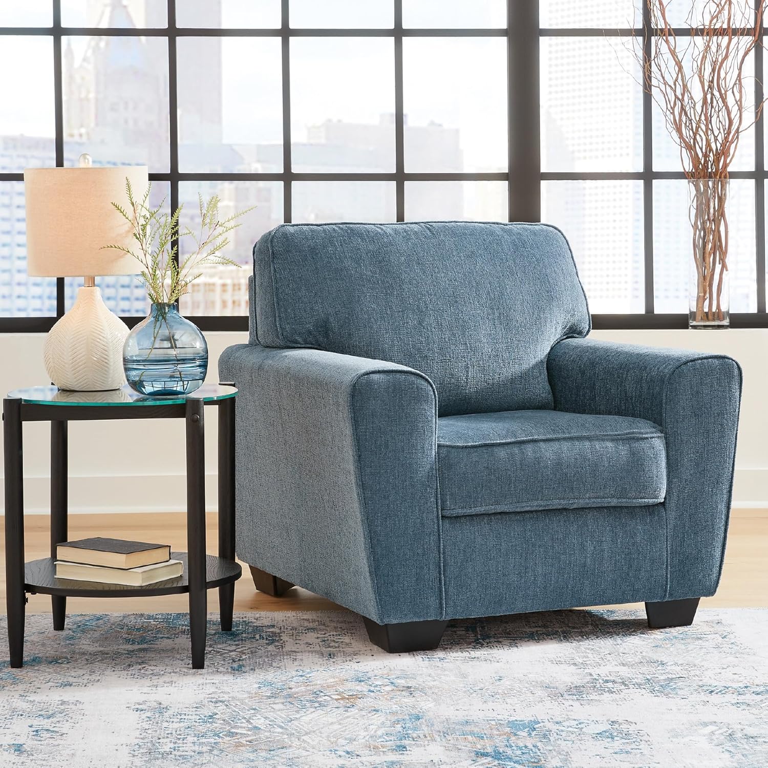 Signature Design by Ashley Cashton Modern Upholstered Chair, Blue