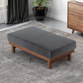 Christopher Knight Home Hillman Microfiber Cocktail Ottoman Bench, Wood Frame Rectangular Upholstered Coffee Table, Living Room/Bedroom/Entryway Sofa Extra Seat, End of Bed Footstool, Dark Gray+Walnut