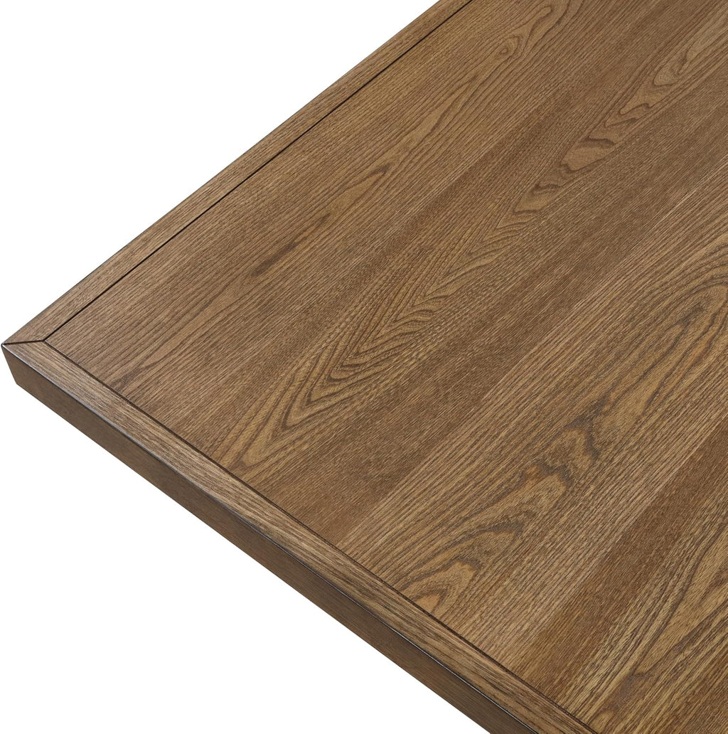 Furniture of America Beloten Rustic Farmhouse Solid Wood 78-inch Rectangular Four Legs Dining Table with Hourglass Design Base for Home Kitchen, Dinettes, Rustic Oak