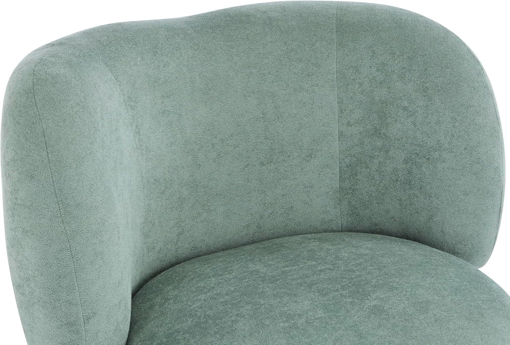 Christopher Knight Home Lily Solid Wood Wingback Accent Chair, Fabric Upholstered Club Chair, Curved Backrest Single Sofa, Comfy Reading Lounge Chair for Living Room, Soft Cushion Seating, Green