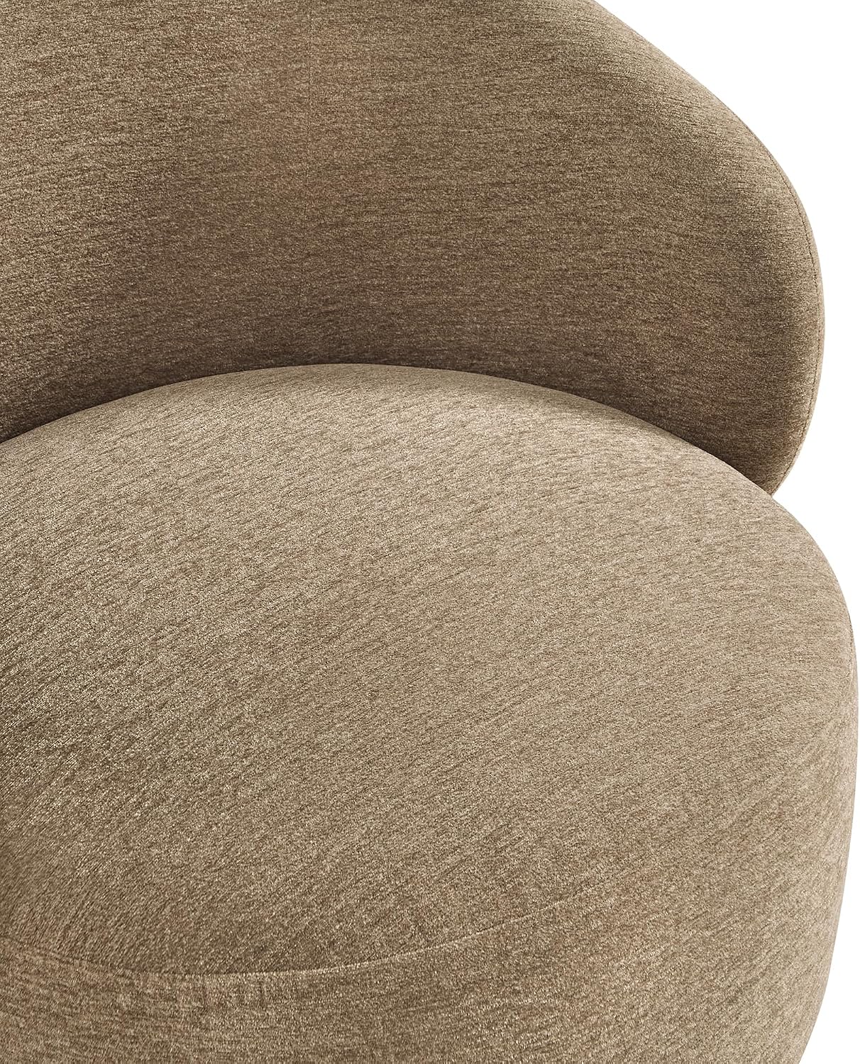 KISLOT Swivel Accent Chair Modern Round Barrel Armchair with Upholstered Performance Fabric for Living Room Bedroom Waitingroom,2 Box,Brown
