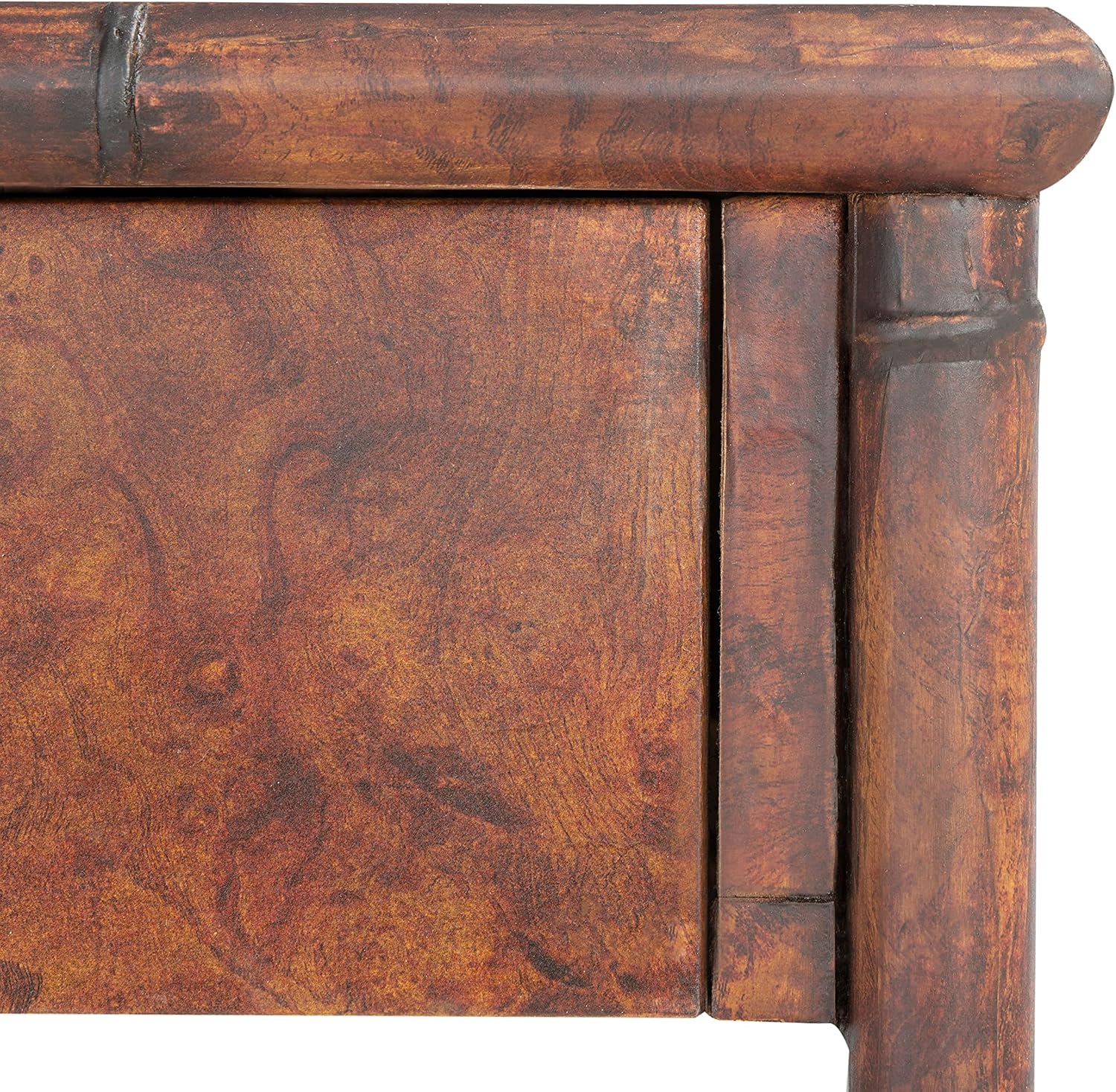 SAFAVIEH Home Collection Tudor Dark Brown/Gold 2-Drawer Lower Shelf Console Table (Fully Assembled)