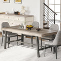 70 Inch Farmhouse Dining Table for 6 to 8, Large Rectangular Dinner Table for Dining Room, Home Office, Living Room, Gray