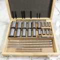 30-Piece Keyway Broach Kit, HSS Lathe Cutting Tool Set with 5 Broaches, 18 Collared Bushings & 7 Shims – Inch Sizes B-1/8', B-3/16', C-1/4', C-5/16', C-3/8'