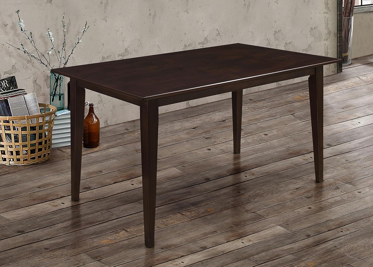 Coaster Home Furnishings - Gabriel - Wood - Smooth Surface Dining Table with Tapered Wooden Legs - Home Kitchen, Dining Room - 59-Inch - Cappuccino - 100771