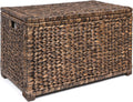 happimess HPM9005B Anada 30' Handwoven Wicker Weave Storage Trunk, Brown Wash, Collapsible for flat storage, for Office, Dorm Room, Entryway, Bedroom, Dining Room