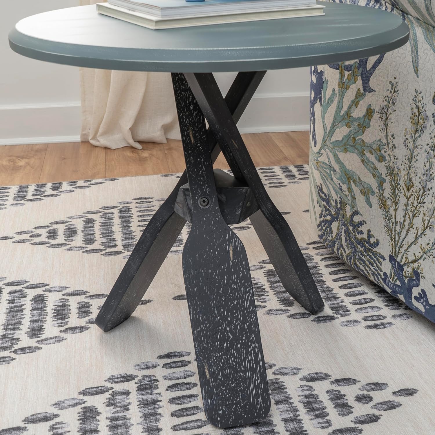 Powell Oakley Blue & Grey Oar Accent Table
