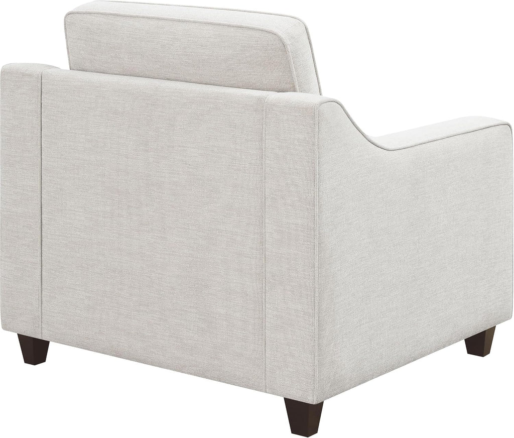 Coaster Home Furnishings - Christine - Upholstered Sloped Track Arm Accent Chair with Padded Seat and Back, Wood Frame, Reversible Cushion and Tapered Wood Legs - Living Room - Beige - 552063