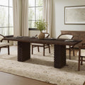 Christopher Knight Home Kaiya Modern Minimalist Wood Dining Table for 6-10 People, Rectangular Dining Room Table, Pedestal Kitchen Table, Ideal for Restaurant/Family Gatherings, Dark Brown