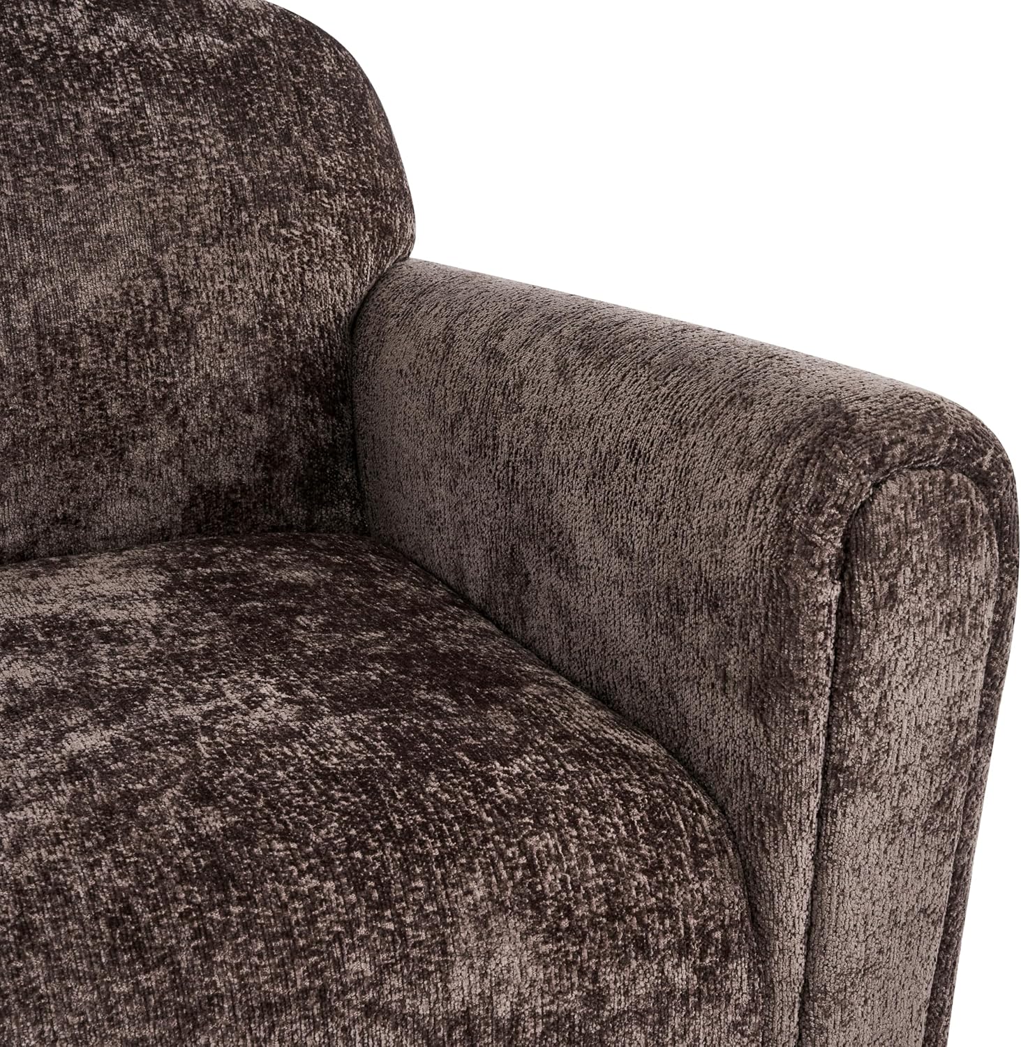 Christopher Knight Home Peysz Modern Accent Chair, Chenille Upholstered Armchair with Rounded Wooden Legs, Comfortable Single Sofa, Soft Cushion Seating, Lounge Chair Indoor, Dark Brown