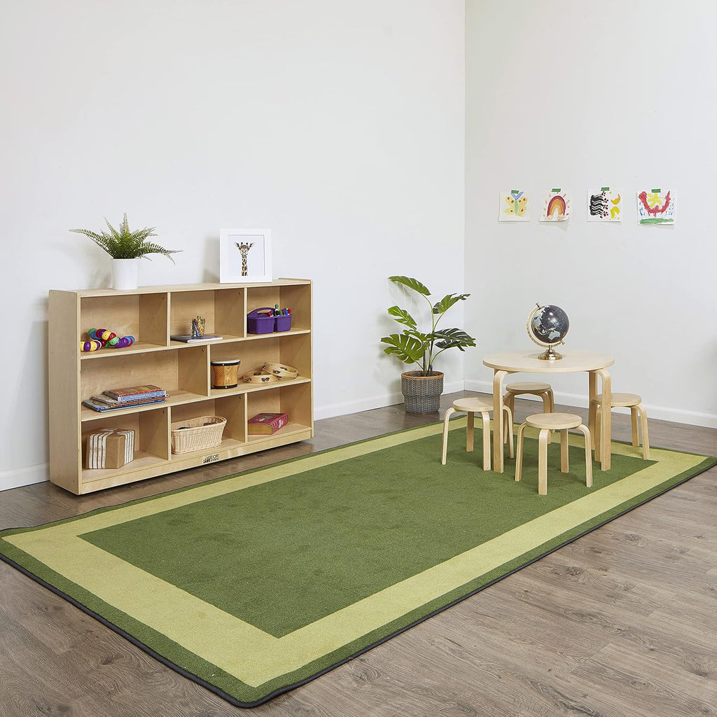 ECR4Kids 8-Compartment Mobile Storage Cabinet, Elementary, Classroom Furniture, Natural