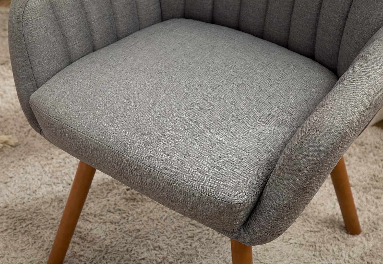 Roundhill Furniture Tuchico Contemporary Fabric Accent Chair,Arm Rest, Gray