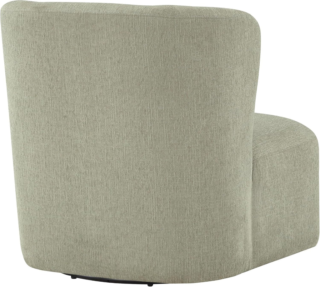 OSP Home Furnishings Lucia Modern Barrel Swivel Accent Chair, Fog Fabric