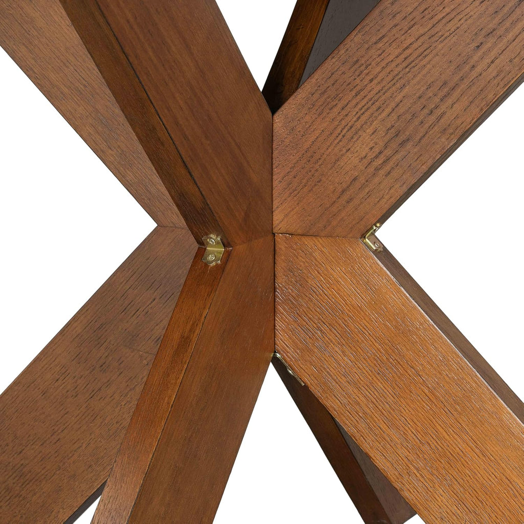 Christopher Knight Home Taliyah Round Dining Table for 5, MDF Round Top Modern Kitchen Table, Premium Quality Farmhouse Dining Room Table, Wooden Accent Table, Brown