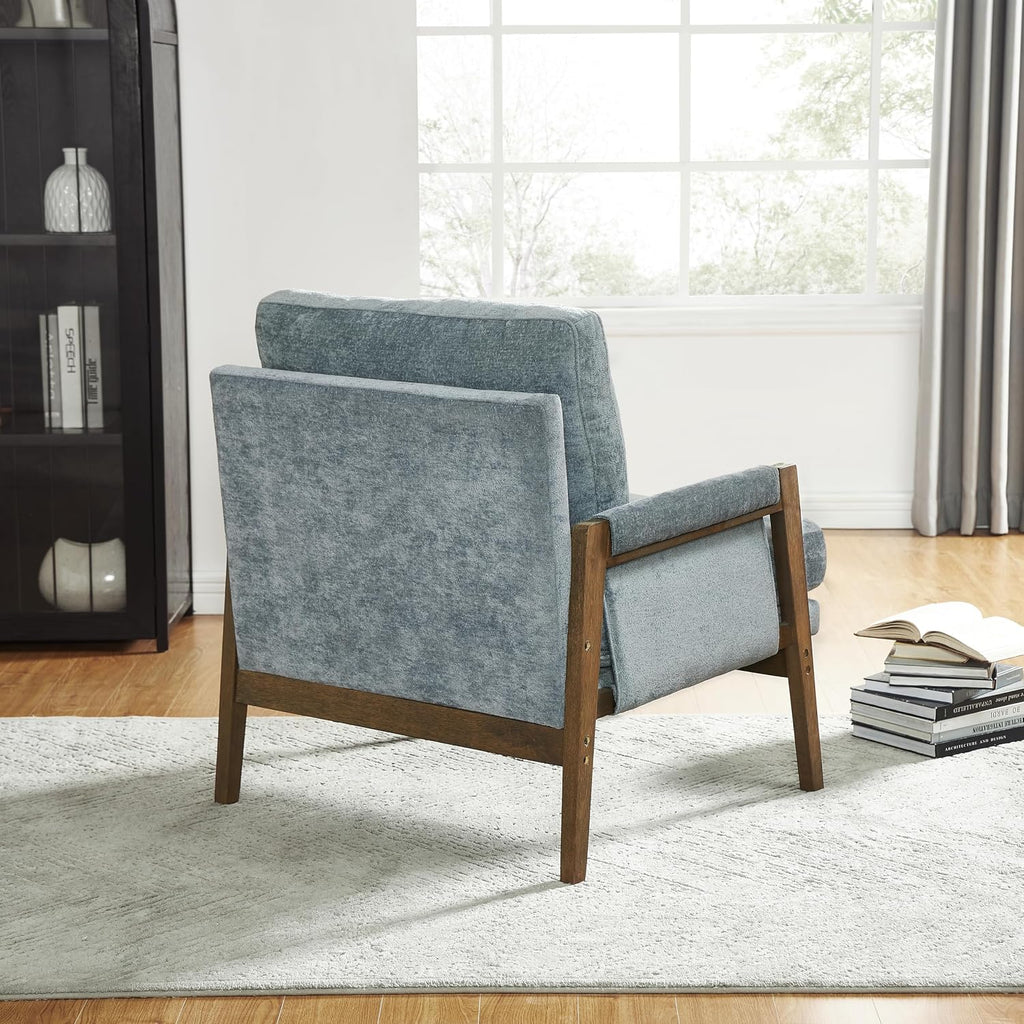 Roundhill Furniture Kelly Mid-Century Modern Accent Armchair, Blue