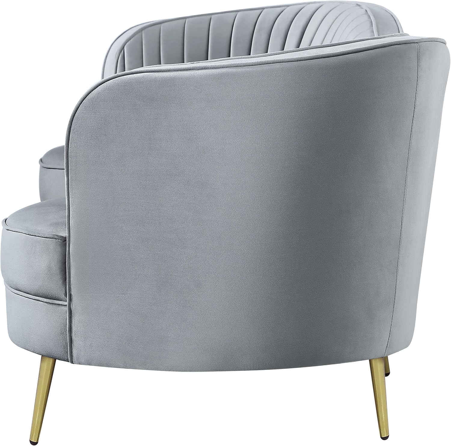 Coaster Home Furnishings - Sophia - Velvet Fabric Upholstered Channel Tufted Stationary Sofa with Inverted Camel Back - Contemporary - Living Room - Gray - 506864
