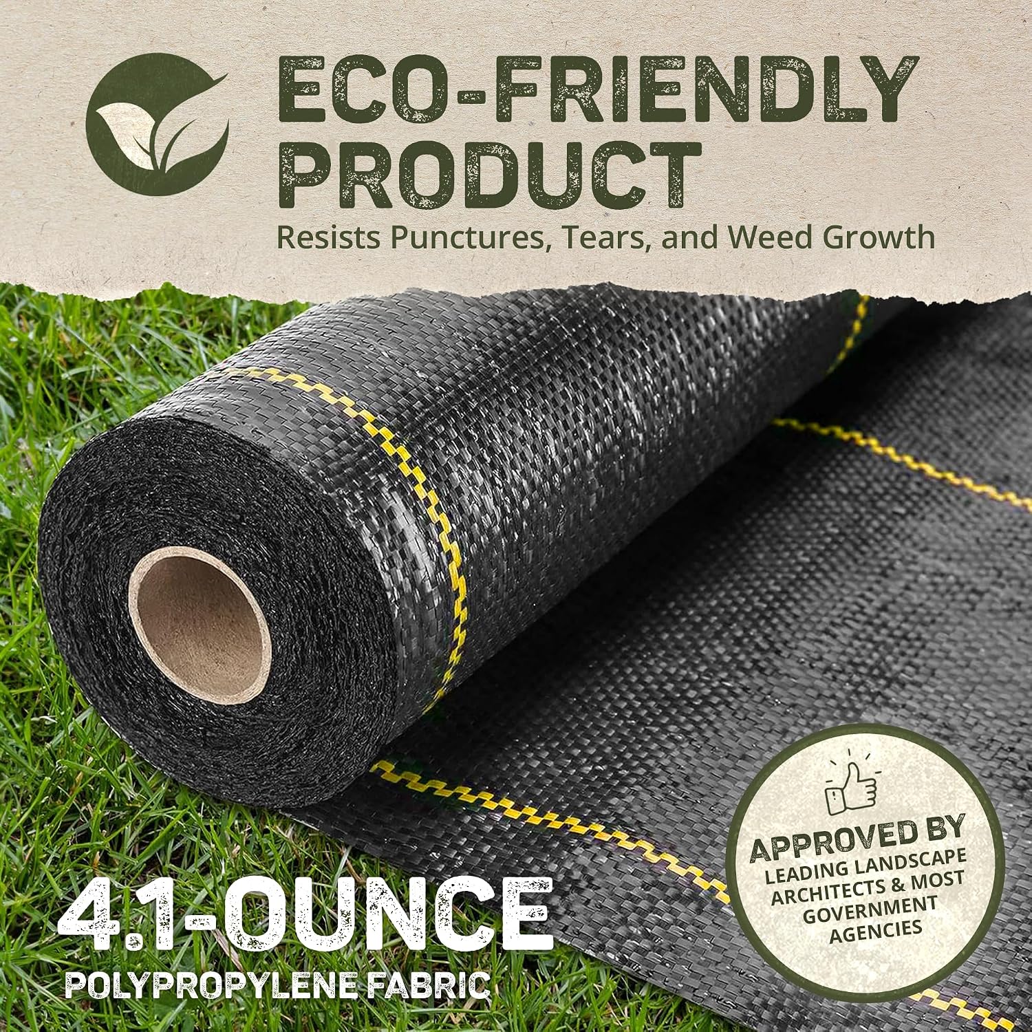 Dewitt 2-Pack 20 Year Weed Barrier Fabric 4.1 oz, 3 x 100 Feet – Heavy-Duty Woven Landscape Ground Cover for Gardens, Greenhouses, Outdoor Displays, Slopes, and Long-Term Weed Control