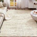 UERMEI 7x9 Area Rug Living Room Rugs - Washable Neutral Modern Abstract Soft Thin Rug Indoor Floor No Slip Rug Carpet for Bedroom Under Dining Table Home Office Decor - Beige/Brown
