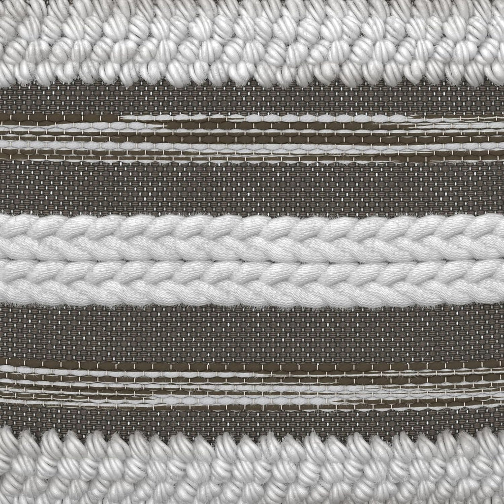 SIMPLIHOME Sommer Boho Square Pouf in Natural/Taupe Grey Handloom Woven Pattern for the Living Room, Bedroom and Kids Room