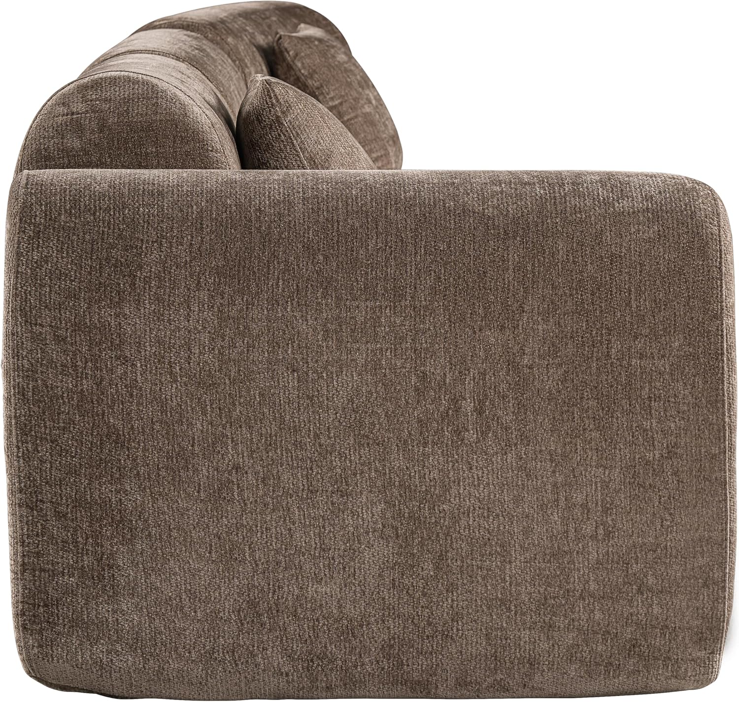 Christopher Knight Home Grelyn 140' Modular Sectional Sofa Couch, Wool Fabric Boneless Cloud Couch, Fully Compressed Home Sofa Living Room, 3-Piece Lounge Sofa with Chaise, Fully Assembled, Brown