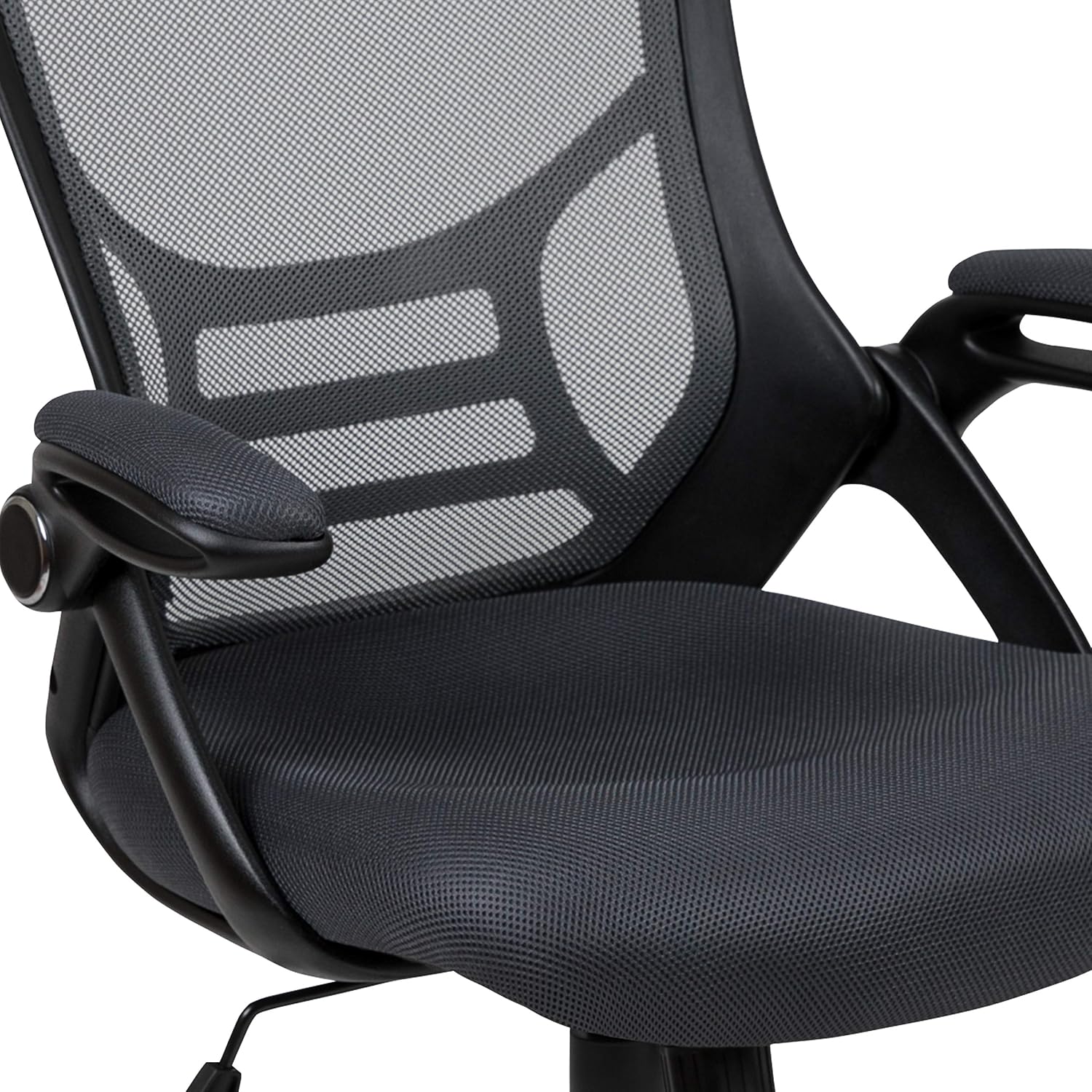 Flash Furniture Porter High-Back Swivel Office Chair with Adjustable Lumbar Support and Seat Height, Ergonomic Mesh Desk Chair with Flip-Up Armrests, Black