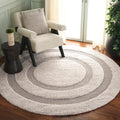 SAFAVIEH Florida Shag Collection Area Rug - 6'7' Round, Beige & Dark Beige, Non-Shedding, 1.2-inch Thick, Ideal for Living Room, Bedroom, Home Office, Dining Space (SG454-1317-7R)