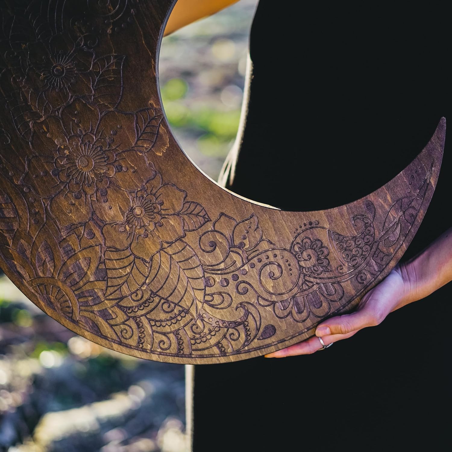 Crescent Ocean Disc 19.5 Inch (50 cm), Handmade Wooden Ocean Drum for Sound Healing, Meditation, Yoga & Sound Bath, With Soft Carry Bag