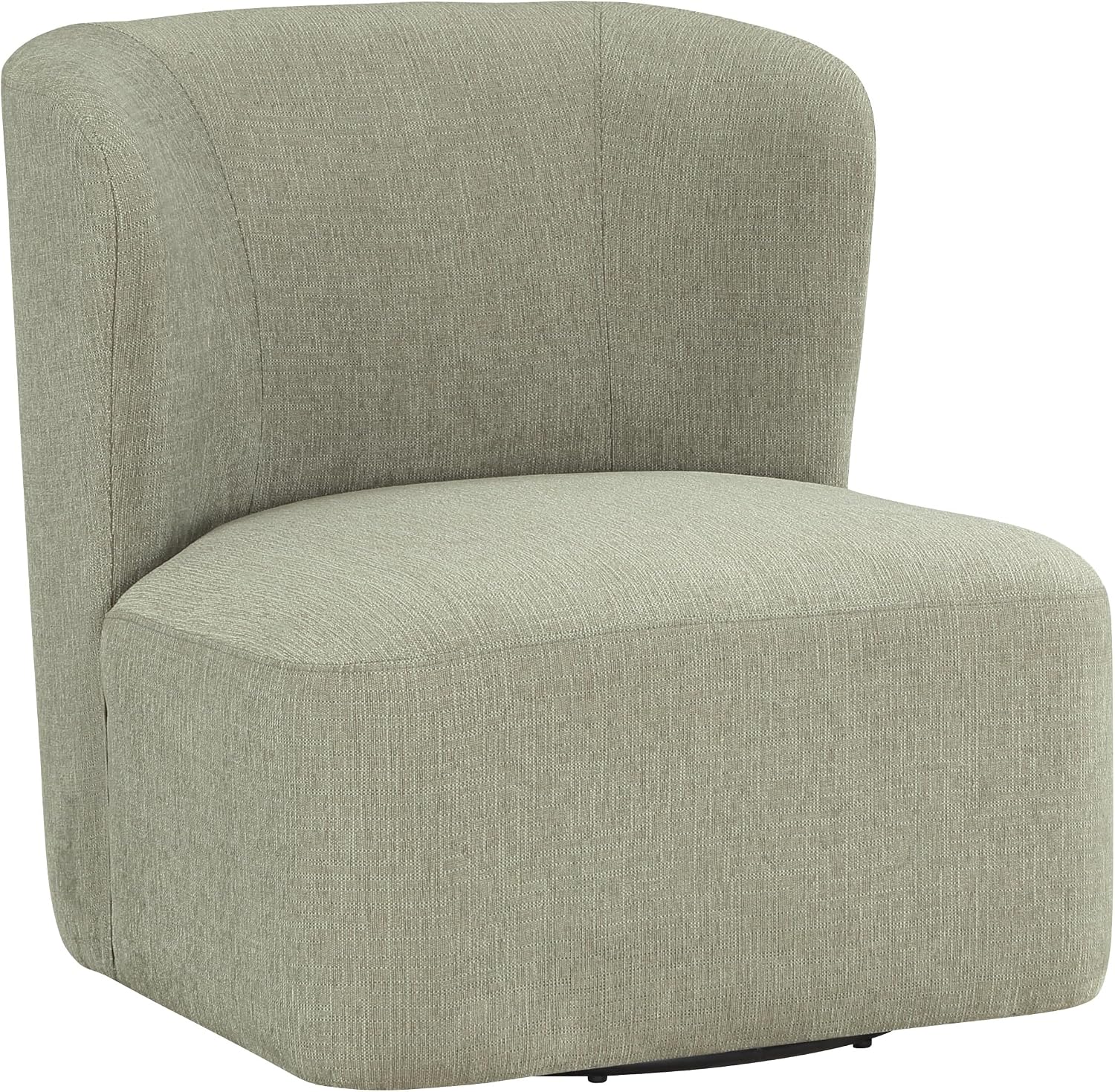 OSP Home Furnishings Lucia Modern Barrel Swivel Accent Chair, Fog Fabric