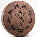 Rain-Fall Disc, 8.6 Inch (22 cm) Wooden Ocean Drum, Gentle Rain Sound for Sound Bath, Meditation & Sound Healing, Elephant & Lotus Design