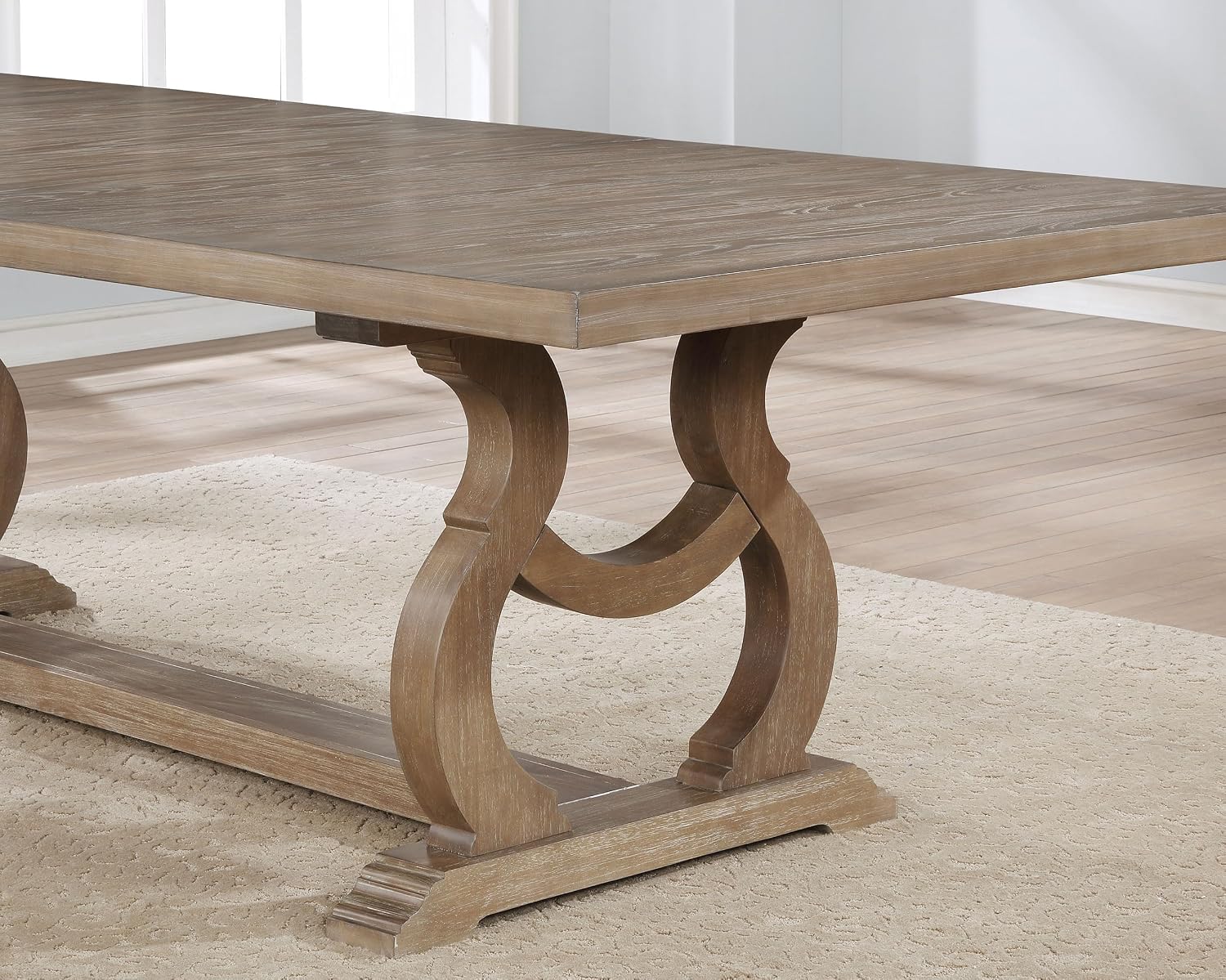Coaster Home Furnishings - Brockway - 7-Piece Wood Dining Table Set - Double Pedestal Base, Table with Extension Leaf, Button-Tufted Chairs with Nailhead Trim - Dining Room - Barley Brown - 110291-S7