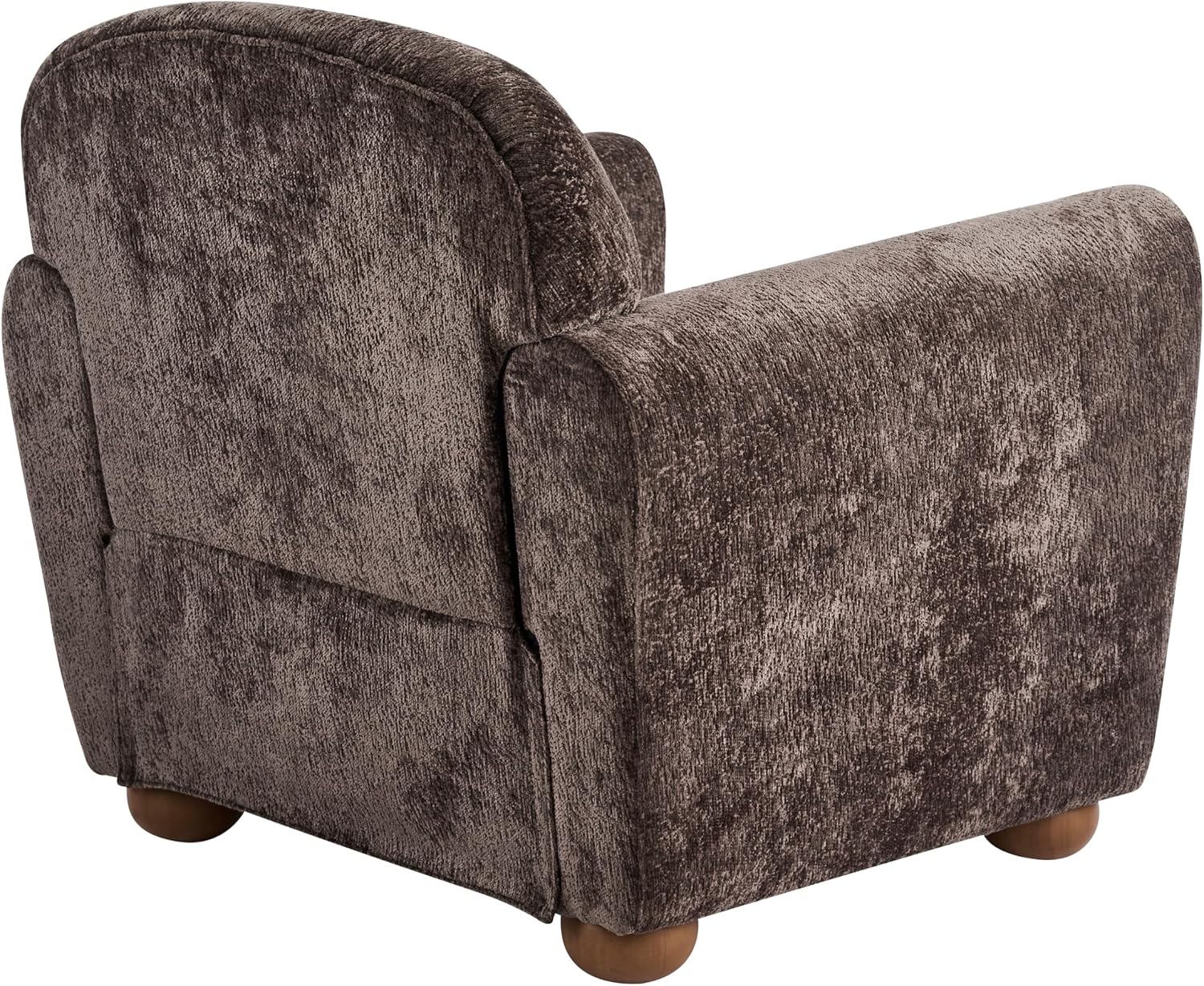 Christopher Knight Home Peysz Modern Accent Chair, Chenille Upholstered Armchair with Rounded Wooden Legs, Comfortable Single Sofa, Soft Cushion Seating, Lounge Chair Indoor, Dark Brown