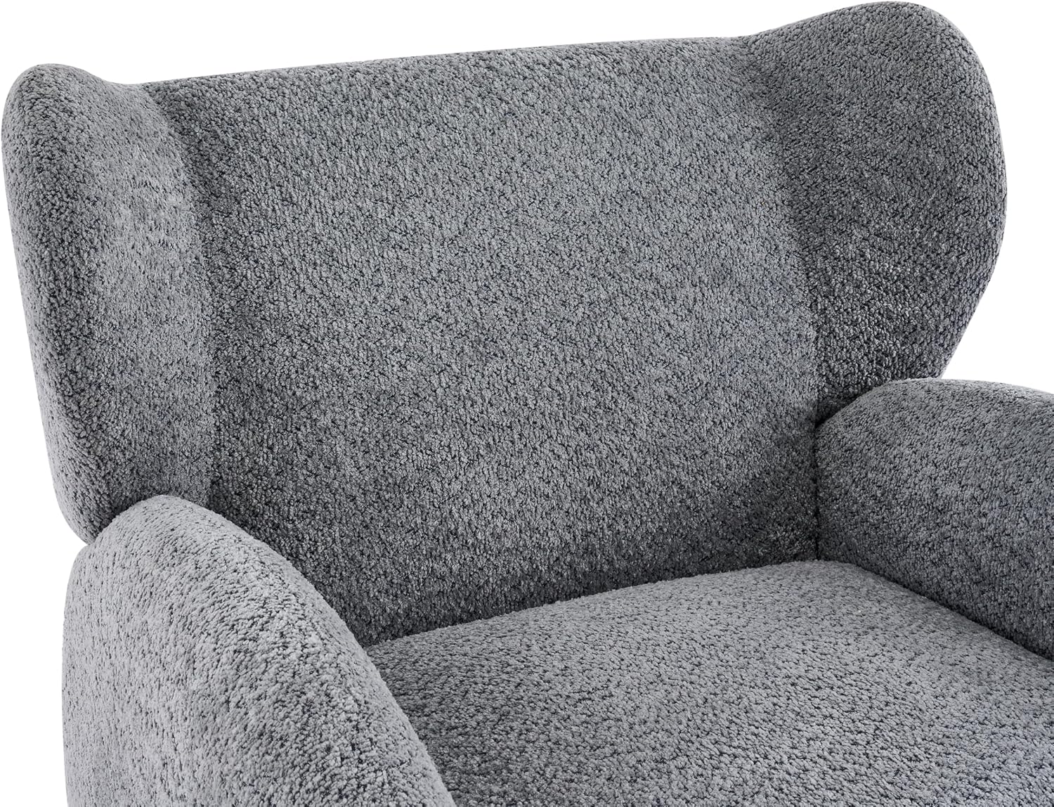 Christopher Knight Home Aiden Boucle Wingback Accent Chair, Fabric Upholstered Club Chair with Wooden Frame, Comfy Reading Chair for Living Room/Bedroom, Dusty Blue+Walnut
