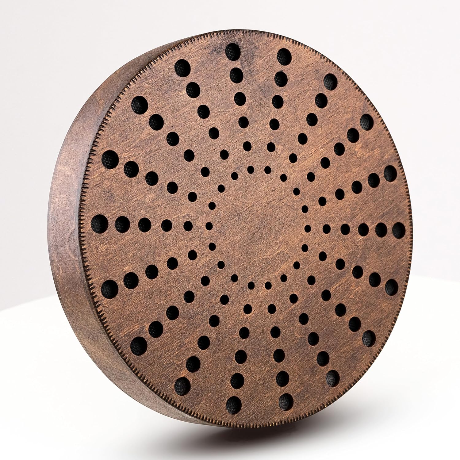 Rain-Fall Disc, 8.6 Inch (22 cm) Wooden Ocean Drum, Gentle Rain Sound for Sound Bath, Meditation & Sound Healing, Sound Ripples Design