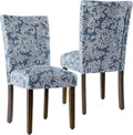 HomePop Classic Parsons Dining Chair -Denim Jacobean Print (Set of 2)