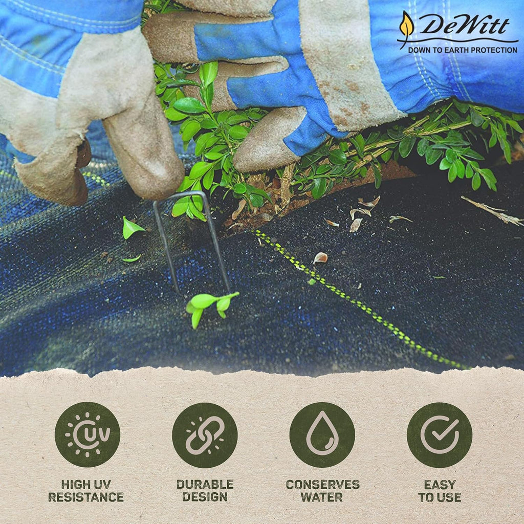 Dewitt 3 x 250 Feet Commercial and Home Garden Landscape Weed Block Barrier, Ideal as Fabric for Yards, Grounding Sheets, Fake Rock, or Floor Mat