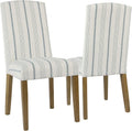 HomePop Classic Parsons Dining Chair - Blue Calypso Stripe (Set of 2)
