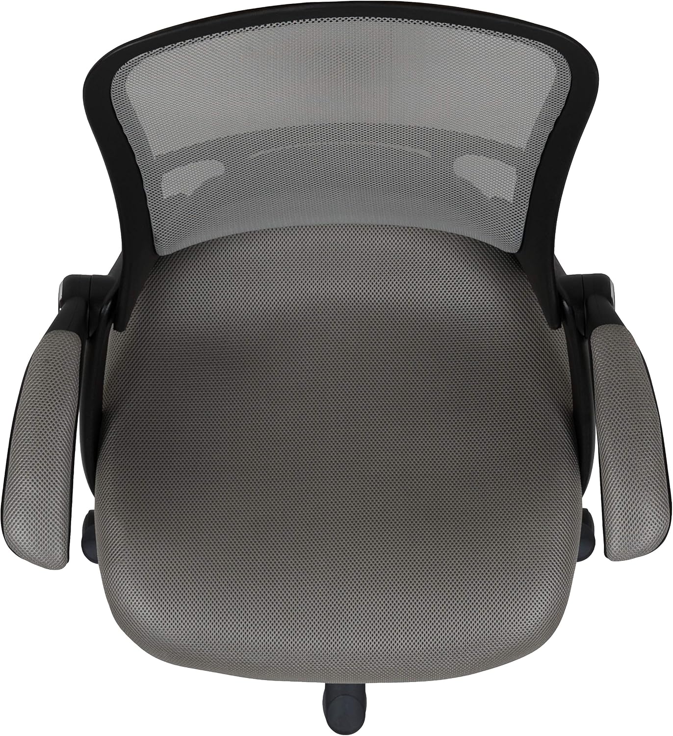 Flash Furniture Porter High-Back Swivel Office Chair with Adjustable Lumbar Support and Seat Height, Ergonomic Mesh Desk Chair with Flip-Up Armrests, Gray/Black