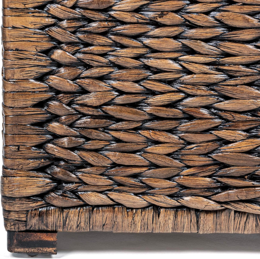 happimess HPM9005B Anada 30' Handwoven Wicker Weave Storage Trunk, Brown Wash, Collapsible for flat storage, for Office, Dorm Room, Entryway, Bedroom, Dining Room