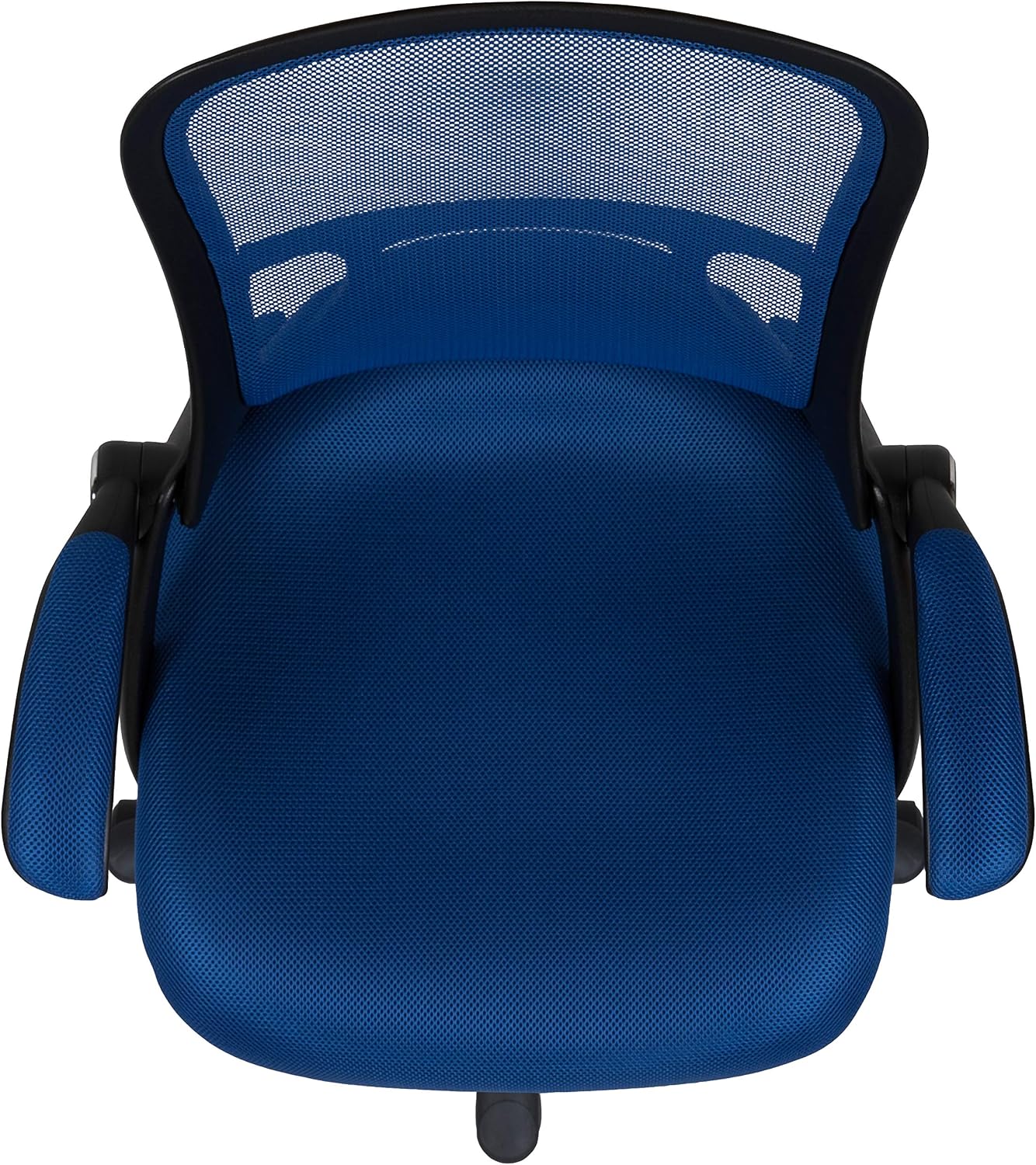 Flash Furniture Porter High-Back Swivel Office Chair with Adjustable Lumbar Support and Seat Height, Ergonomic Mesh Desk Chair with Flip-Up Armrests, Blue/Black