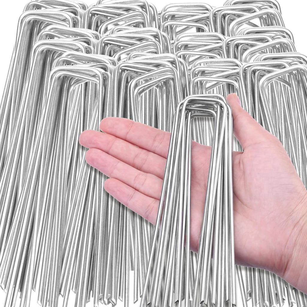 2000 Pack 6 Inch Landscape Staples Bulk, Galvanized Garden Stakes 11 Gauge U-Shaped Pins Tent Stakes Yard Ground Staples for Landscaping Fabric, Lawn, Turf, Fence, Plant Cover, Irrigation