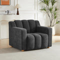 Mofolit Modern Accent Chair w/Chenille Fabric, 40' Wide Upholstered Single Sofa Armchair w/Deep seat for Bedroom,Apartment,Living Room Reading Room (1, Dark Gray)