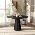 Furniture of America Lestara Modern Solid Wood 48-inch Round Dining Table with Tapered Pedestal Base, Seats up to 4, Easy Assembly, for Home, Kitchen, Living Room, Black