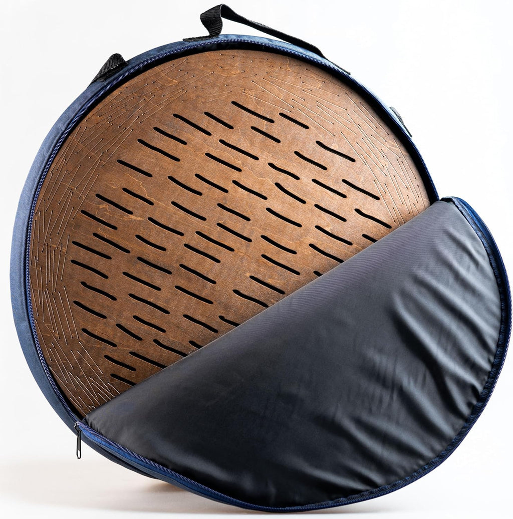 Water-Fall Disc — Wooden Ocean Drum, Storm, 19.5' (50 cm) | Deep Ocean Waves & Waterfall Sound for Sound Bath, Meditation & Sleep | With Protective Bag