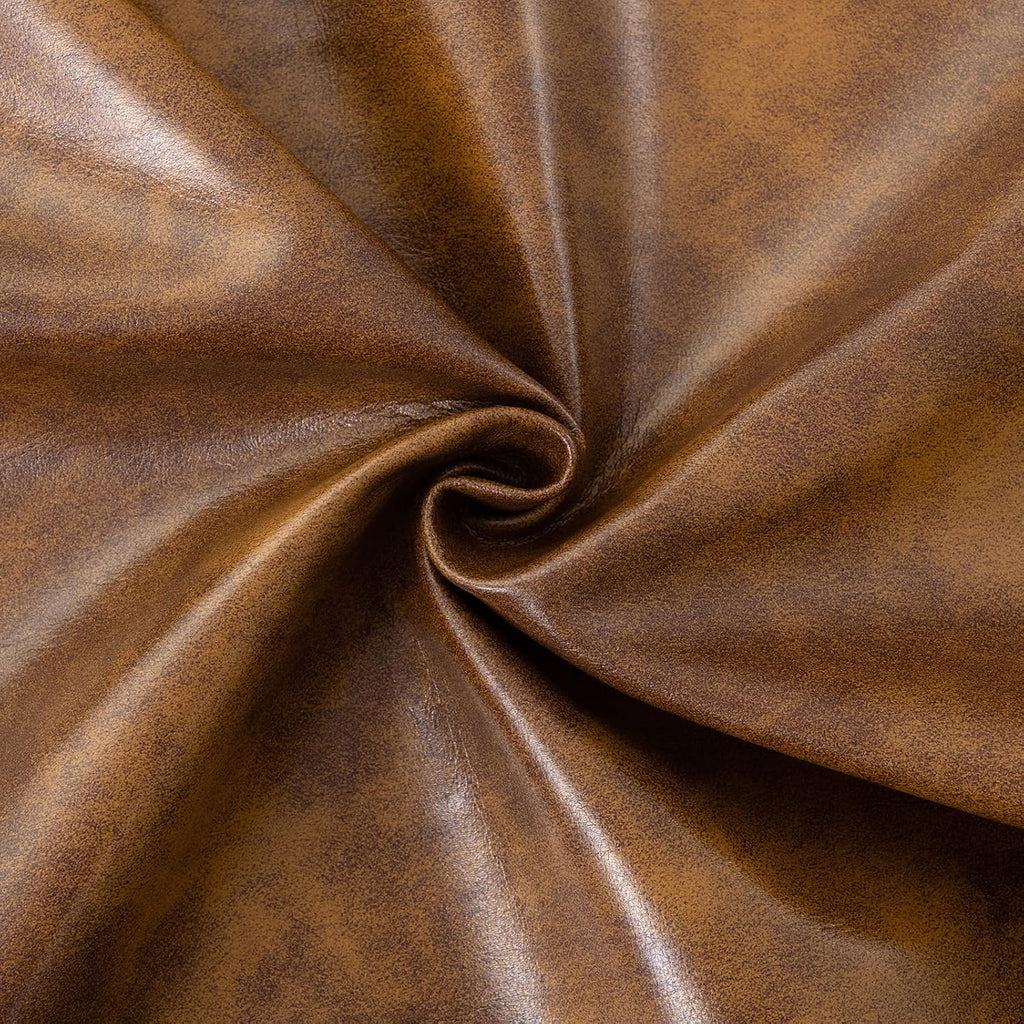 Furnimart Faux Leather Accent Chair Mid Century Modern Living Room Chairs; Comfy Armchair Leisure Vanity Guest Wingback Chair for Office Study Vanity Bedroom Waiting Room PU Yellow Brown