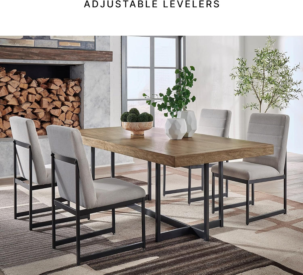 Signature Design by Ashley Tomtyn Modern Upholstered Dining Chairs, Set of 2, Light Brown & Black