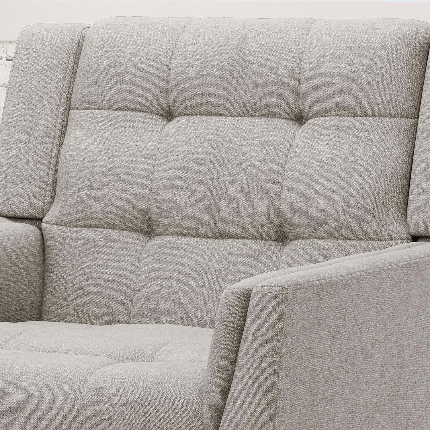 Christopher Knight Home Evelyn Mid Century Modern Fabric Arm Chair, Beige & Walnut (305538