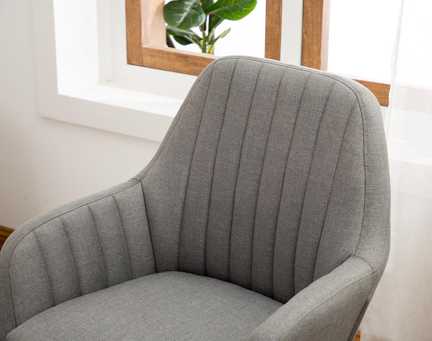 Roundhill Furniture Tuchico Contemporary Fabric Accent Chair,Arm Rest, Gray